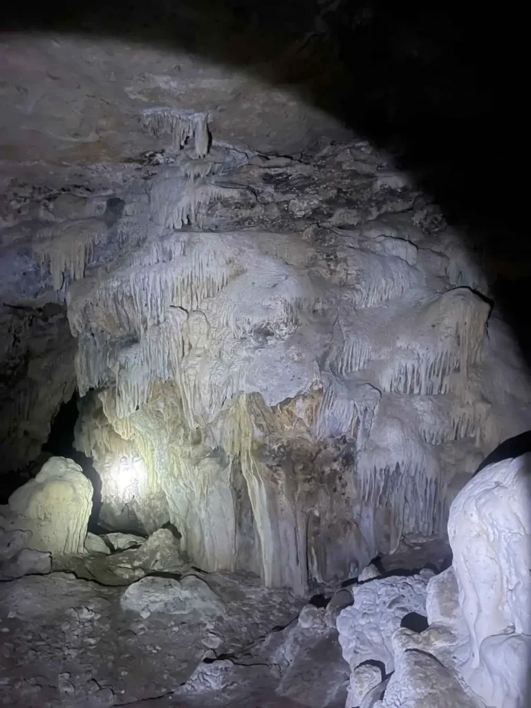 inside the Rio Frio Cave with some rock formations at mountain pine ridge reserve in belize