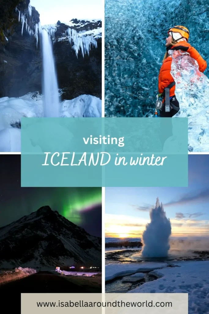 cover photo from different places from iceland in winter