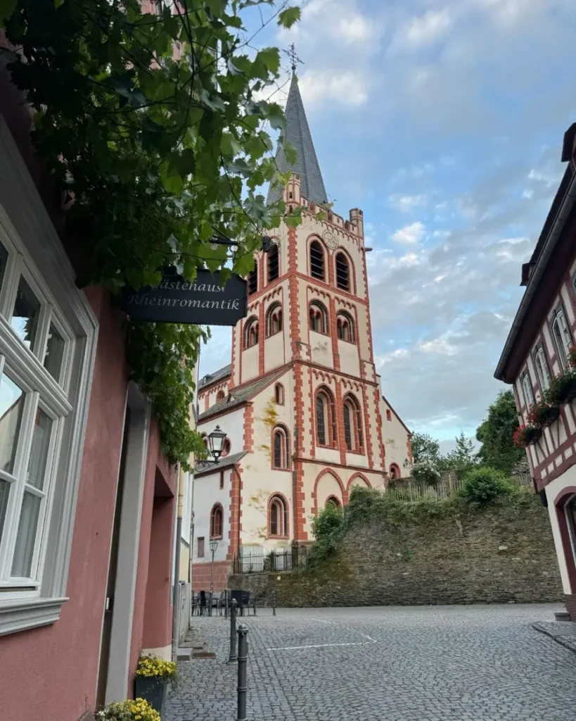 Unique church in the historic center of Bacharach with Romanesque and early Gothic style