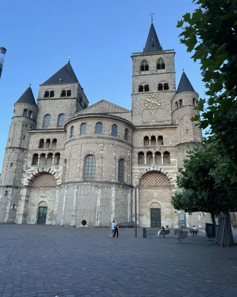 The beautiful foretress-style Trier Cathedral in Baroque & Gothic architecture with multiple towers