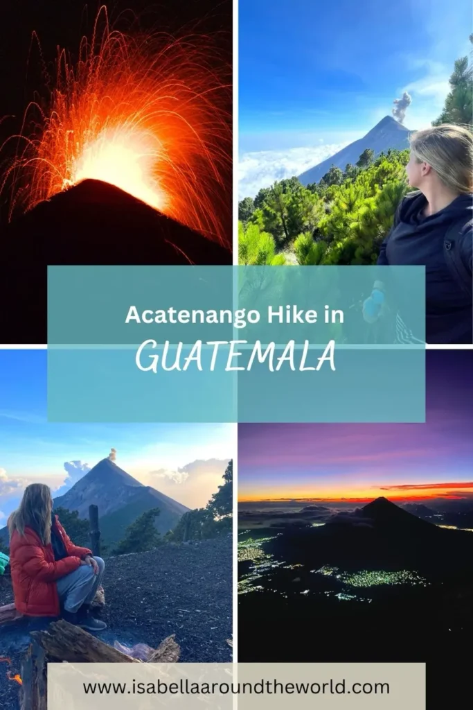 cover image with 4 photos of a tropical destination in guatemala and some text