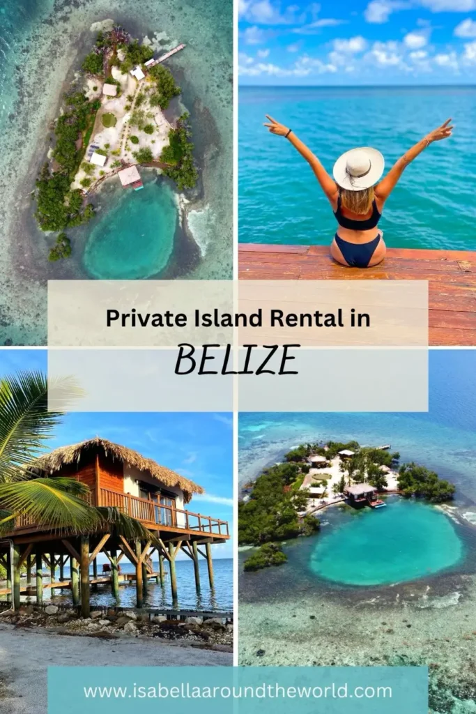 cover image with 4 photos of a tropical destination in belize and some text