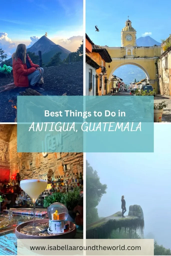 cover image with 4 photos of a tropical destination in guatemala and some text