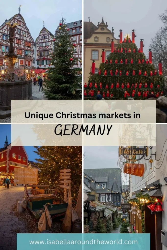 cover image with text and images of different unique Christmas markets in Germany