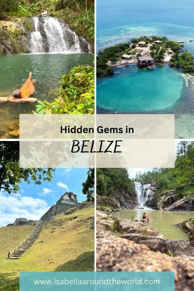 cover image with 4 photos of a tropical destination in belize and some text